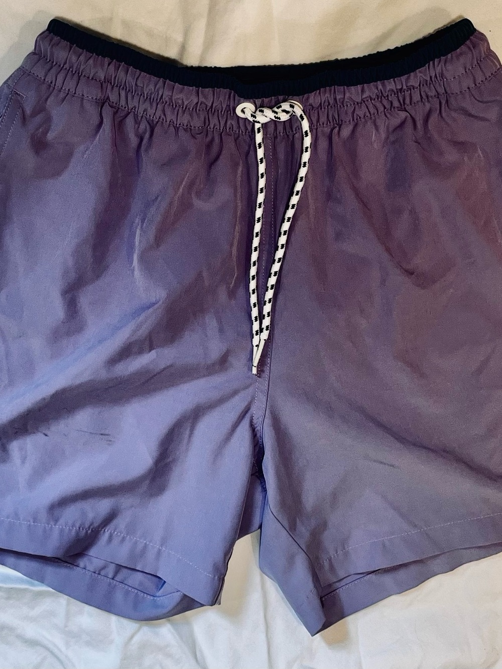 chubbies Lavender Swim Trunks with Contrast Drawstring